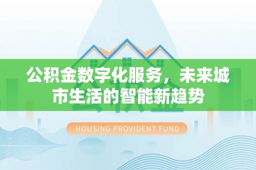 宁河公积金数字化服务，未来城市生活的智能新趋势
